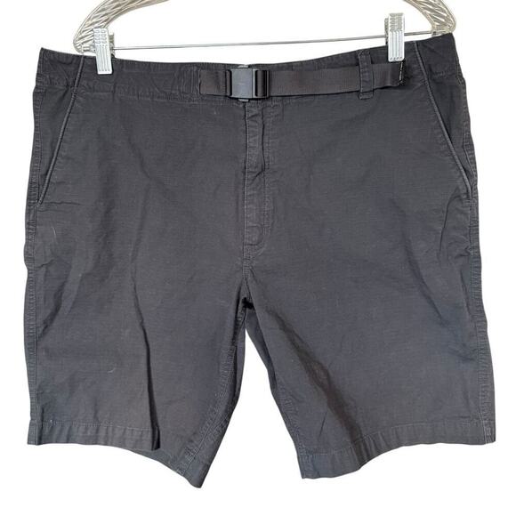 Burton Shorts Mens 38 Belted Ridge Short Black Ripstop Cotton Stretch 9" - Picture 1 of 9
